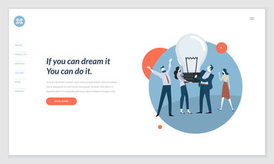 創意網站模板設計-網站和移動網站開發中網頁設計的向量圖概念-易于編輯和定制